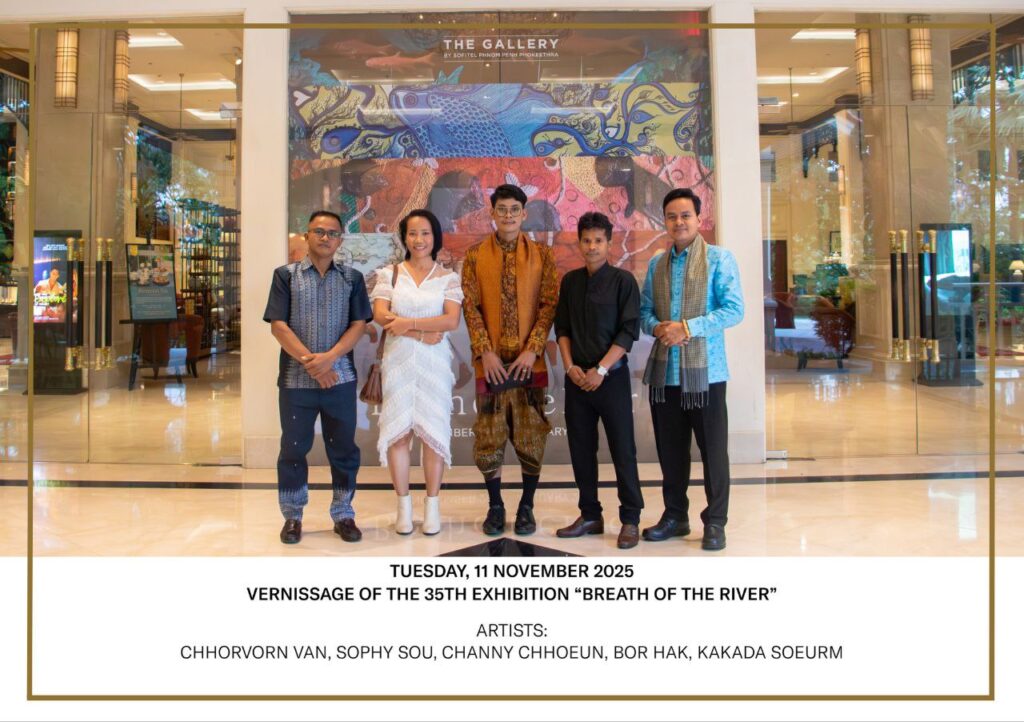 Breath of the River art exhibit group photo Group photo of artists exhibiting together at Sofitel Phnom Penh