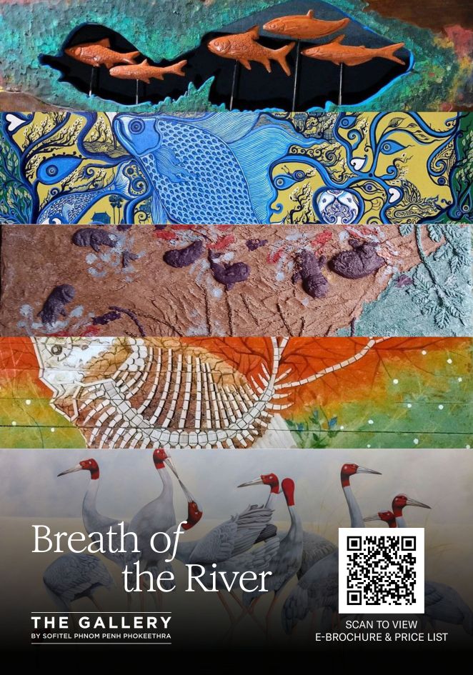 Collage of group art exhibit images from Breath of the River